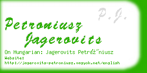 petroniusz jagerovits business card